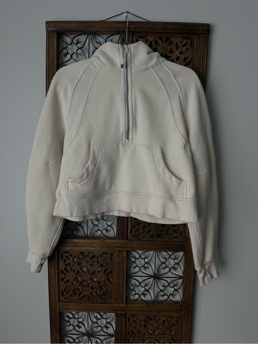 lululemon athletica Cream Half-Zip Cowl Pullover